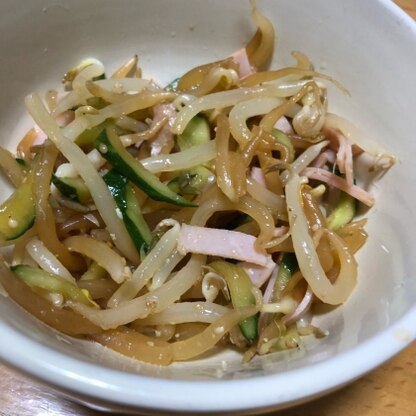 ハムも入れてみました！朝に作って夕食にいただきました。味が馴染んで美味しかったです！